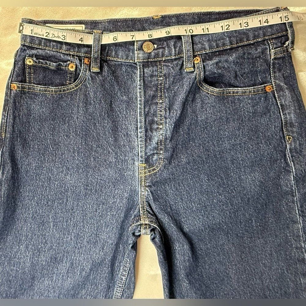 Classic Dark Blue Women's Straight Leg Jeans - Picture 6 of 10